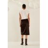 Jupe femme HIVER, marron, midi fendu SOUVENIR