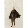 Cape femme HIVER, carreaux et franges marron SOUVENIR