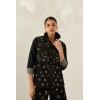 Chemise femme HIVER, en jean anthracite avec des perles SOUVENIR