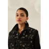 Chemise femme HIVER, en jean anthracite avec des perles SOUVENIR