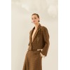 Veste courte HIVER, femme à carreaux camel SOUVENIR