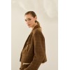 Veste courte HIVER, femme à carreaux camel SOUVENIR
