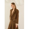 Veste courte HIVER, femme à carreaux camel SOUVENIR
