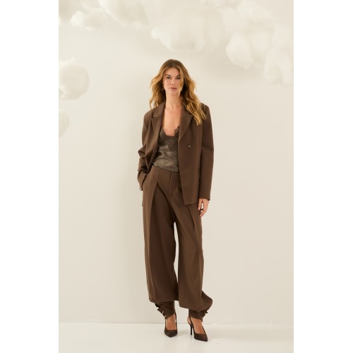 Pantalon femme HIVER, marron large SOUVENIR