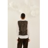 Chemise femme HIVER, blanche avec gilet sequins SOUVENIR