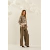 Jean femme SOUVENIR, large beige delavé avec une ceinture